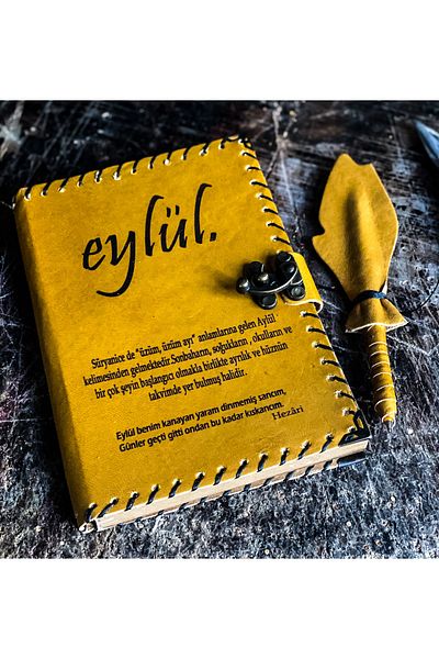 zarif atölye Eylül Designed Gift Leather Notebook