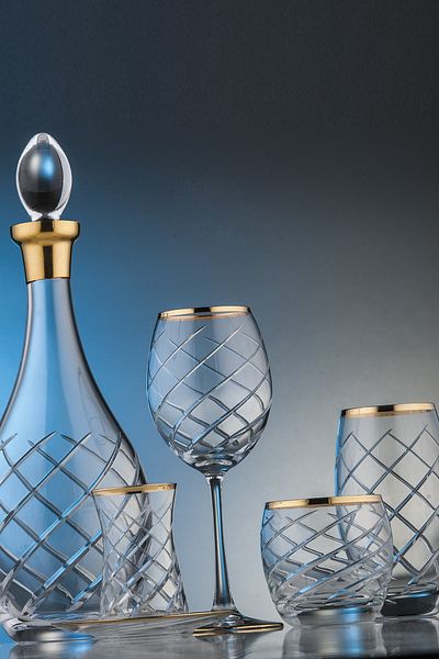 KCD Armonı Platinum 61 Piece Water Set with Bottles Dowry Set