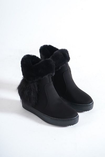 Moda Değirmeni Dámské péřové krátké kozačky Md1138-116-0001