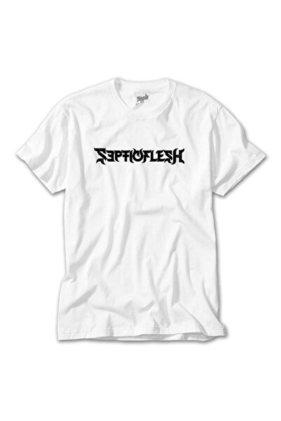 Z zepplin تي شيرت أبيض بشعار Septicflesh