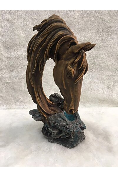 Tual Hobi Sanat Dekoratif Su Içen At Heykel Biblo