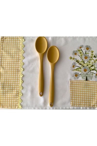 PİNK ROSE Large Size Silicone Fireproof Non-Stick Spoon (Set of 2)