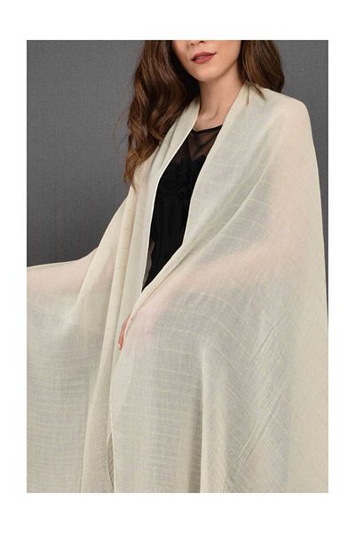 Dosimira Striped Linen Cotton Large Shawl 75x200 Cm
