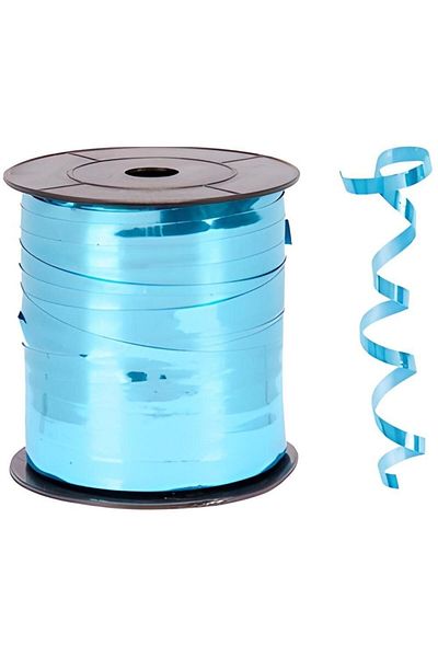 DÜVENCİ TİCARET Metallic Baby Blue Raffia Ribbon 8 Mm X 200 M