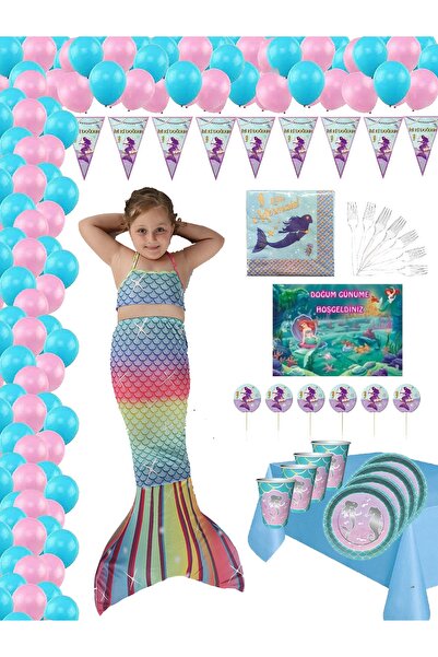 Parti Selesi Deniz Kızı Kostümlü Parti Seti 8 Kişilik