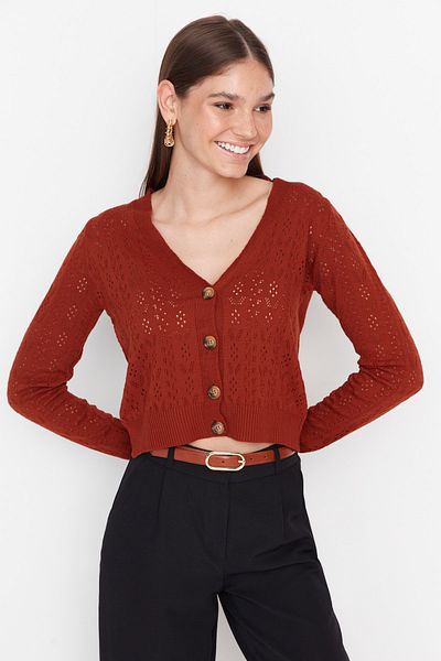Trendyol Collection Strickjacke mit Kachel-Optik TWOAW23HI00494