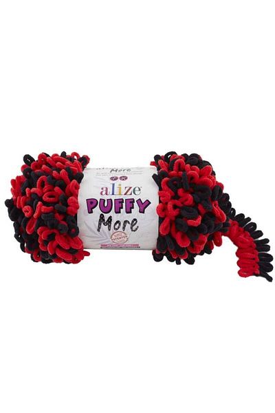 Alize Puffy More Red Knitting Thread - Single Pack 150gr 11.5m Finger Knitting Thread
