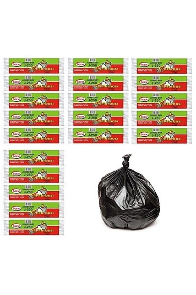 ÖGEM PLASTİK J-250 Jumbo Size Garbage Bag 80x110 Cm 90 Lt 10 Pieces Roll 20 Packs