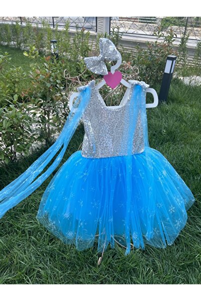 NA ADDESIGN Kız Çocuk Karlar Kraliçesi Elsa Elbise Kostüm