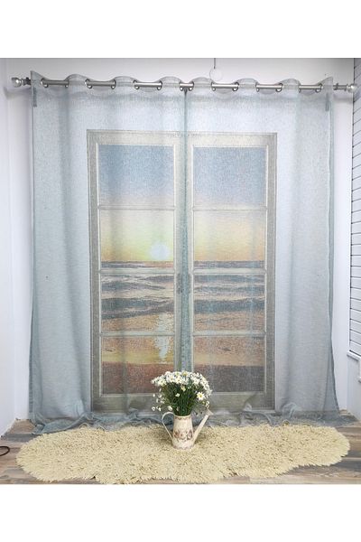 Evcimenhome Ochiuri din tul rustic încapsulate 140x250alinapetrol