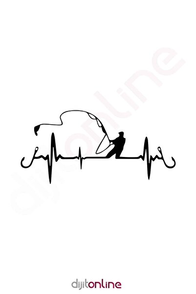 Dijitonline Olta Balık - Balıkçı Oto Sticker - Araba Sticker 30x14cm