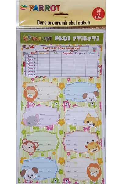 Parrot School Label with Lesson Program 3x8 24 Labels