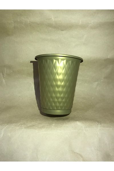 Deniz Party Store Gold Plastic Patterned Cup 25 Pieces 250 Cc