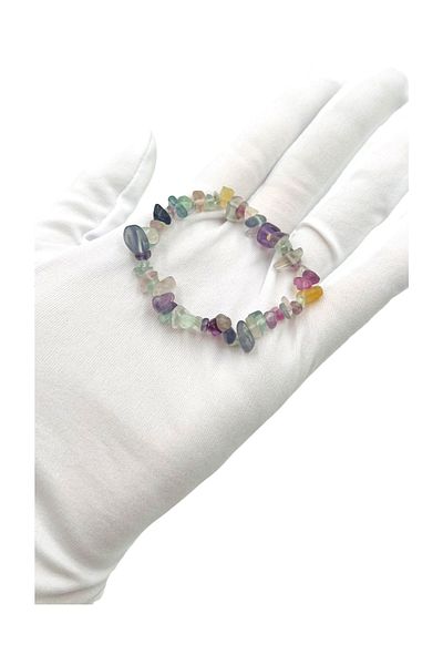 PEDRAS Natural Stone Cracked Stone Fluorite Bracelet