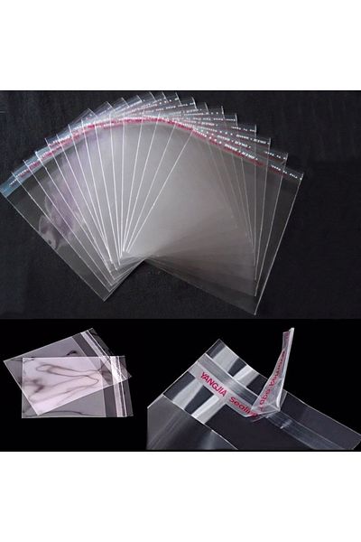 LilaHediyelikEşya 70 Pieces 10X20 Transparent Banded Gelatin Bags