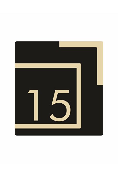 YENİ HEDİYELİK DÜNYAM Daire Kapı Numarası Kare Siyah - Gold Aynalı Pleksi No:15