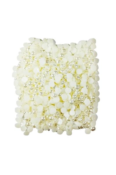 YENİ HEDİYELİK DÜNYAM Half Pearl Beads Cream 100 Συσκευασία 06 Χλστ