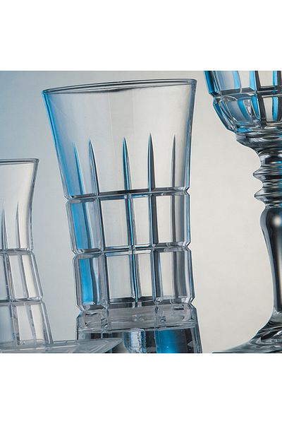 KCD Carre 31 Pieces - Glass Tableware Presentation and Dowry Set, Water Cup with Bottle and Cutting Hand Decor