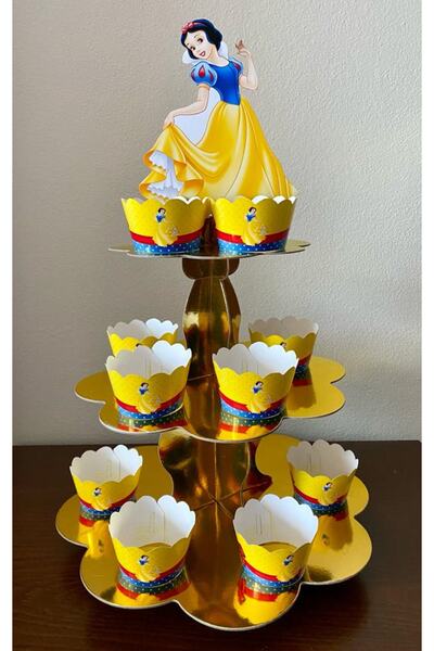 Okarttasarım Pamuk Prenses Cupcake Standı Ve 10 Adet Cupcake Sargısı