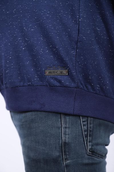 Starbattal Φούτερ μεγάλου μεγέθους Crew Neck Δερμάτινο Arma 22703-σκούρο μπλε