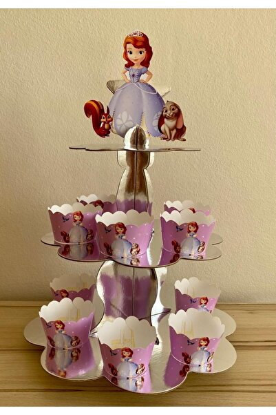 Okarttasarım Prenses Sofia Cupcake Standı Ve 10 Adet Cupcake Sargısı