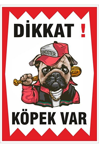 Printhome Uyarı Ve Yönlendirme Levhaları " Dikkat Köpek Var" 25x35cm Dekota L...