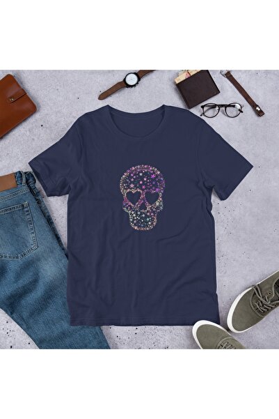 LADİJİTAL BASKI ÇÖZÜMLERİ Ženska šarena majica Skull Štampano Osnovni