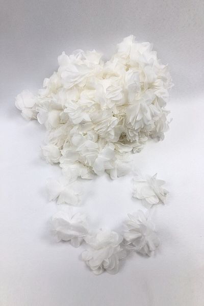 YENİ HEDİYELİK DÜNYAM svngx Laser Cut Chiffon Τούλι Κορδέλα Λουλούδι 9 Mt Λευκή Σφαίρα 917250