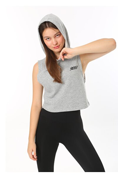 Rooted توب نسائي رياضي بدون أكمام بغطاء للرأس مكون من خيطين من القماش القطني والبوليستر
