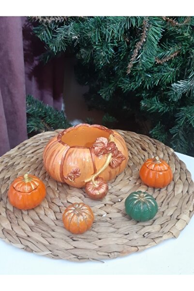 Eylül's store Dekoratif Yavrulu Kabak Saksı+minik Kabak Set