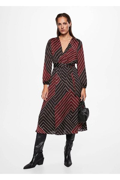 MANGO Woman Vzorované retro šaty