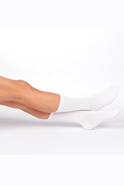 Esinti Women's Socks Socket Long Socks Women's White Patterned Socks