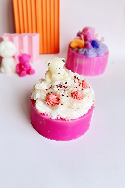 SANAT SEPET İŞLERİ Bear Cake Özel Tasarım Dekoratif Hediyelik Doğum Günü Süsü...