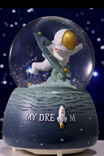 Genel Markalar Astronot Hayalim Işıklı Müzikli Püskürtmeli Büyük Boy Kar Küresi
