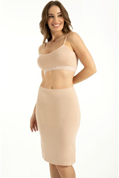 by İGP Γυναικείο Χρώμα Δέρματος Μπαμπού Μακριά Φόδρα Jupon