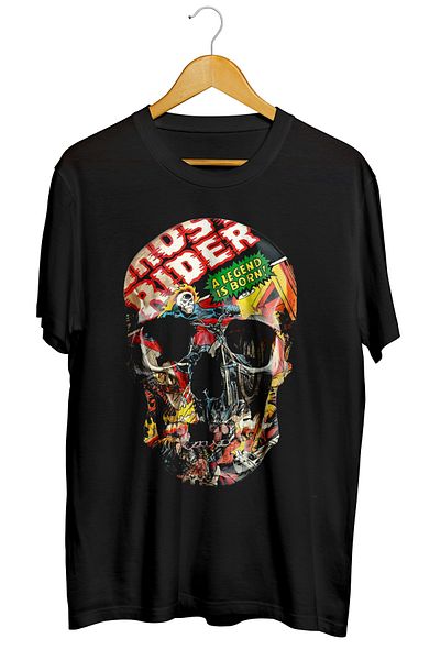 karikatürstore Rider Skull Printed Unisex T-Shirt