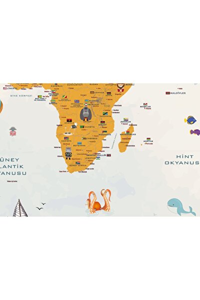 Dreamy Kids Dünya Haritası - Bilgi Deposu Vıı (çocuk Odası Duvar Kağıdı)