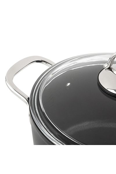 Nehir Titanium Black Flat Pot 28 Cm 4.6 Lt