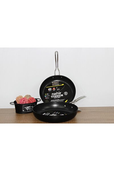 Nehir 2 Parça Titanium Siyah 26-30 Cm Tava Seti
