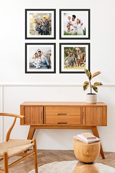 ÖZCANLAR ÇERÇEVE 4 Adet Aile Çerçeve Seti Tablo Seti Boş Çerçeve Masa Üstü Çerçeve Hediyelik Çerçeve