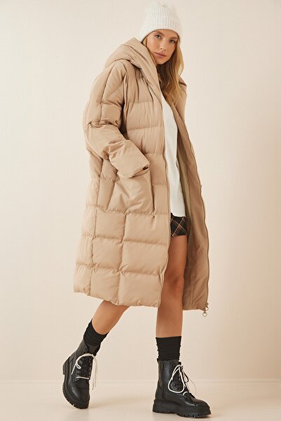 Happiness İstanbul Mantel - Beige - Puffer