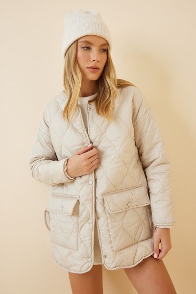 Happiness İstanbul Winterjacke - Beige - Puffer
