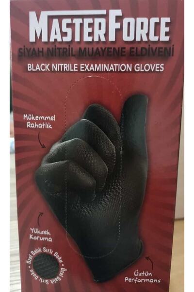 MasterForce Master Force Siyah Nitril Muayne Eldiveni 50 Li