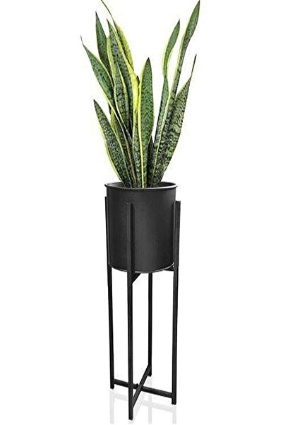 Orvila Siyah Dekoratif Ayaklı Metal Çiçeklik | 83 Cm Saksılık