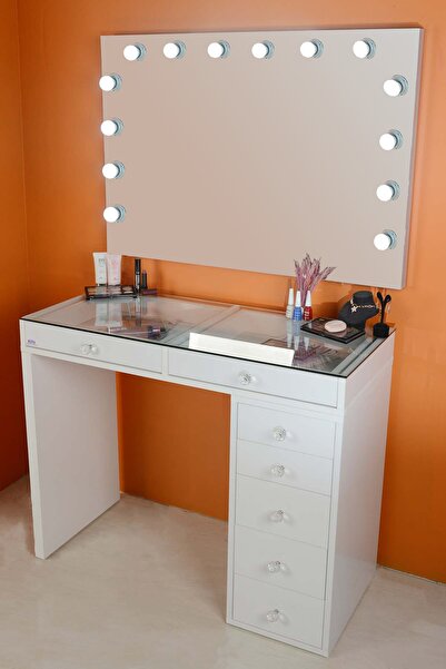 Platto Creative Works Milano 6 Çekmeceli 100 Cm Makyaj Masası Ve Minimal Işık...