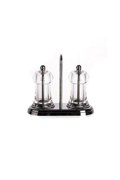 Peugeot 11 Cm Brasserie Black Pepper and Salt Mill Set with Stand