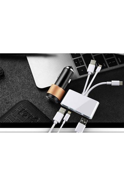 Ally Mobile 3 In1 Iphone+usb C+ Usb A Kamera Okuyucu Kart Okuyucu - Beyaz