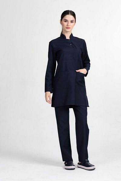 BAŞAK Σετ μπλουζάκι από ύφασμα Alpaca Navy Blue