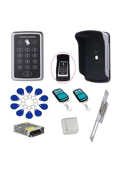 LEDONLİNE 2x Remote Control Combination Door Lock Opening Inner Door Lock Set panel Protection