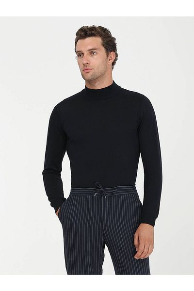 Kip Πλεκτό πουλόβερ με μισό ζιβάγκο Basic Navy Blue